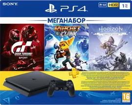 Игровая приставка Sony Playstation 4 Slim 1TB CUH-2208B (GTS + HZD + Ratchet )