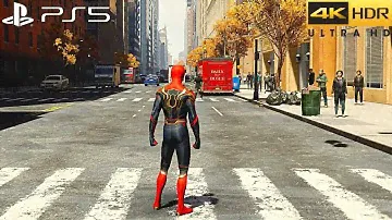 Spider-Man Remastered No Way Home Suit (PS5), 4K, 60 кадров в секунду, HDR + трассировка лучей, игровой процесс — (полная версия игры)